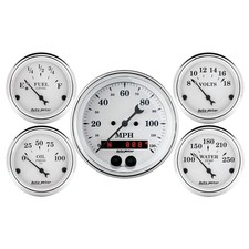 Autometer 1650 Old-tyme White 5 Piece Gps Gauge Set