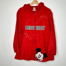VTG Disney Mickey Mouse fleece zip up embroidered hoodie fleece sweater 1X