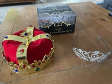2 Pack Royal King Queen Crowns Halloween Costume Accessories