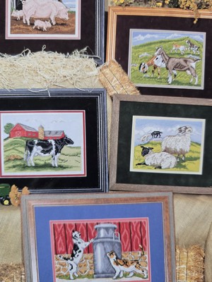 Farm Animals Pig Cat Cow Sheep Goat Milk Churn Cross Stitch Pattern Hedgepath