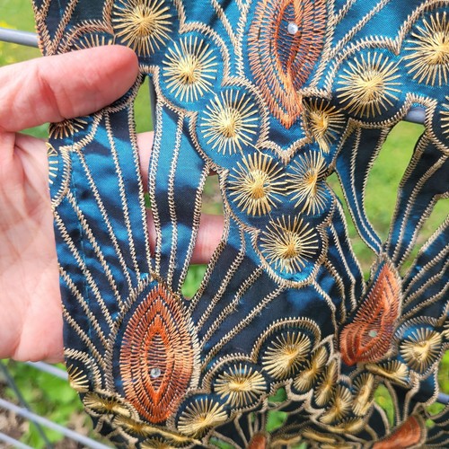 Rare Vintage Pier 1 Imports Accent Curtains 4 Teal Peacock Ethnic Gypsy Boho - Picture 2 of 7