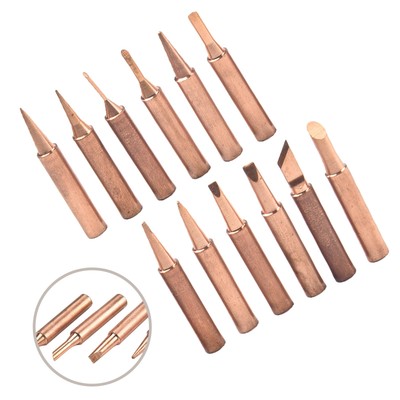 Highly Conductive Soldering Iron Tips 12Pcs Pure Copper 900MT Rework Tool