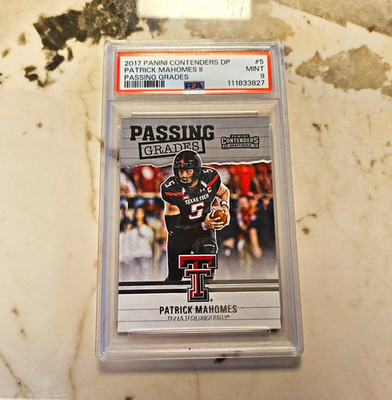 2017 Panini Contenders Draft Picks Patrick Mahomes II Passing Grades #5 RC PSA 9