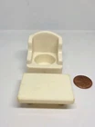 Vintage Fisher Price little people white living room chair & coffee table set