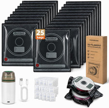 25-Pack 3D Printer Filament Storage Bags Kit with USB Vacuum Pump