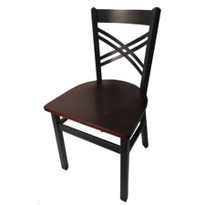 Oak Street Mfg SL2130MH Crossback Chair w/Mahogany Wood Seat