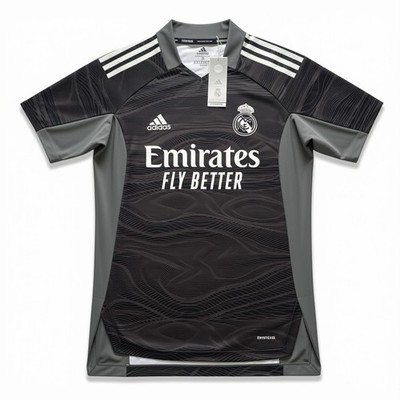 Adidas Primeblue Real Madrid AEROREADY GK Trikot Schwarz Grau Größe S Neu mit Etikett UVP 85£