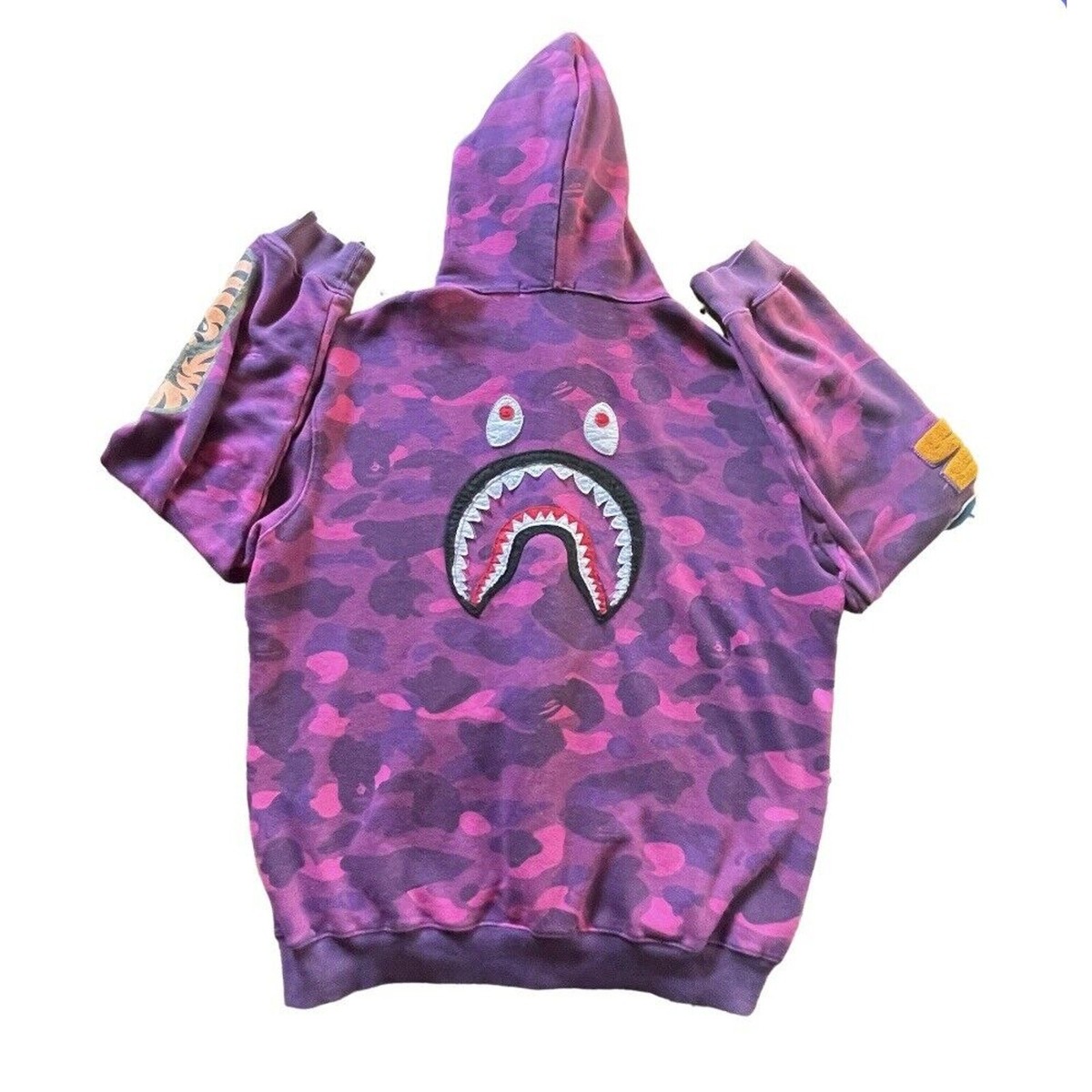 BAPE A Bathing Ape Shark Full Zip Hoodie Jacket Japan Camo Red