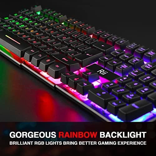 Wired Gaming Keyboard Rainbow LED Backlit Mechanical UK Layout 19 Anti-gosting - Image 3 of 4