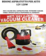 Bidone Aspirapolvere Aspiratutto per Auto 12v 120w