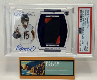 2024 Flawless Football ROME ODUNZE #RPA ROE Sapphire RC Patch Auto 4/10 PSA 9