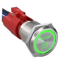 Push Start Ignition Switch, Off- ON Instant Silver Shell-Green ENGINE START