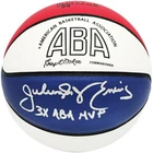 Julius Dr. J Erving Auto ABA Logo Red White Basketball Nets 3x ABA MVP Beckett