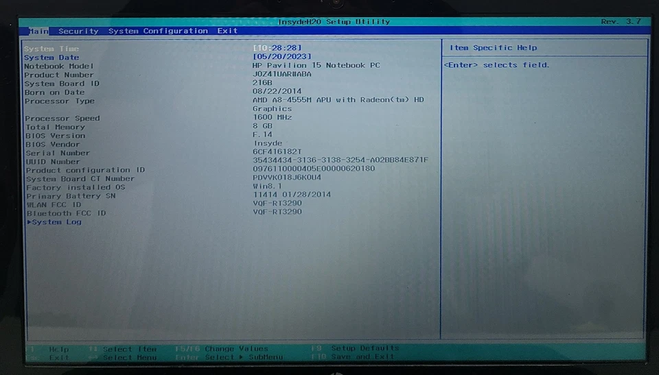 Portátil HP Pavilion 15-N240NR AMD A8-4555M 8 GB Ram SIN HD/OS (FL) Foto 2 de 4