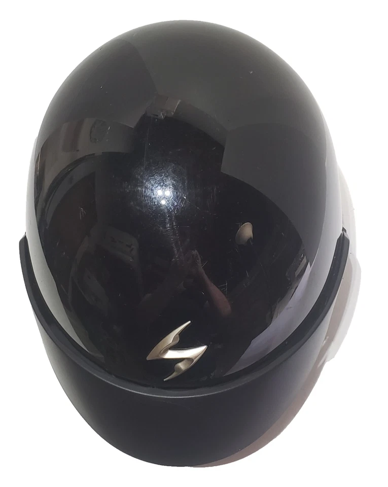 Scorpion Exo-100 黑色半头盔收回阴影带光泽带手提箱 — 第 2/4 张图片