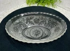 Vintage Anchor Hocking Oval Clear Glass Bowl Sandwich Pattern 8.5” Flower Scroll