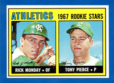 1967 TOPPS #542 RICK MONDAY / TONY PIERCE ATHLETICS A'S ROOKIE CARD -- NR MINT