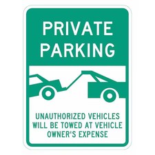 Lyle T1-6287-Eg_18X24 Private Parking Sign, 24" X 18,  T1-6287-Eg_18X24