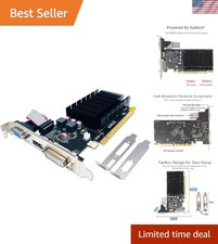 Radeon Graphics Card,2GB,GDDR3,64 Bit,DVI,HDMI,VGA,Low Profile Video Card for...