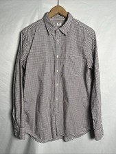 Uniqlo Mens Shirt White Check Plaid Button Down Long Sleeve - Size M