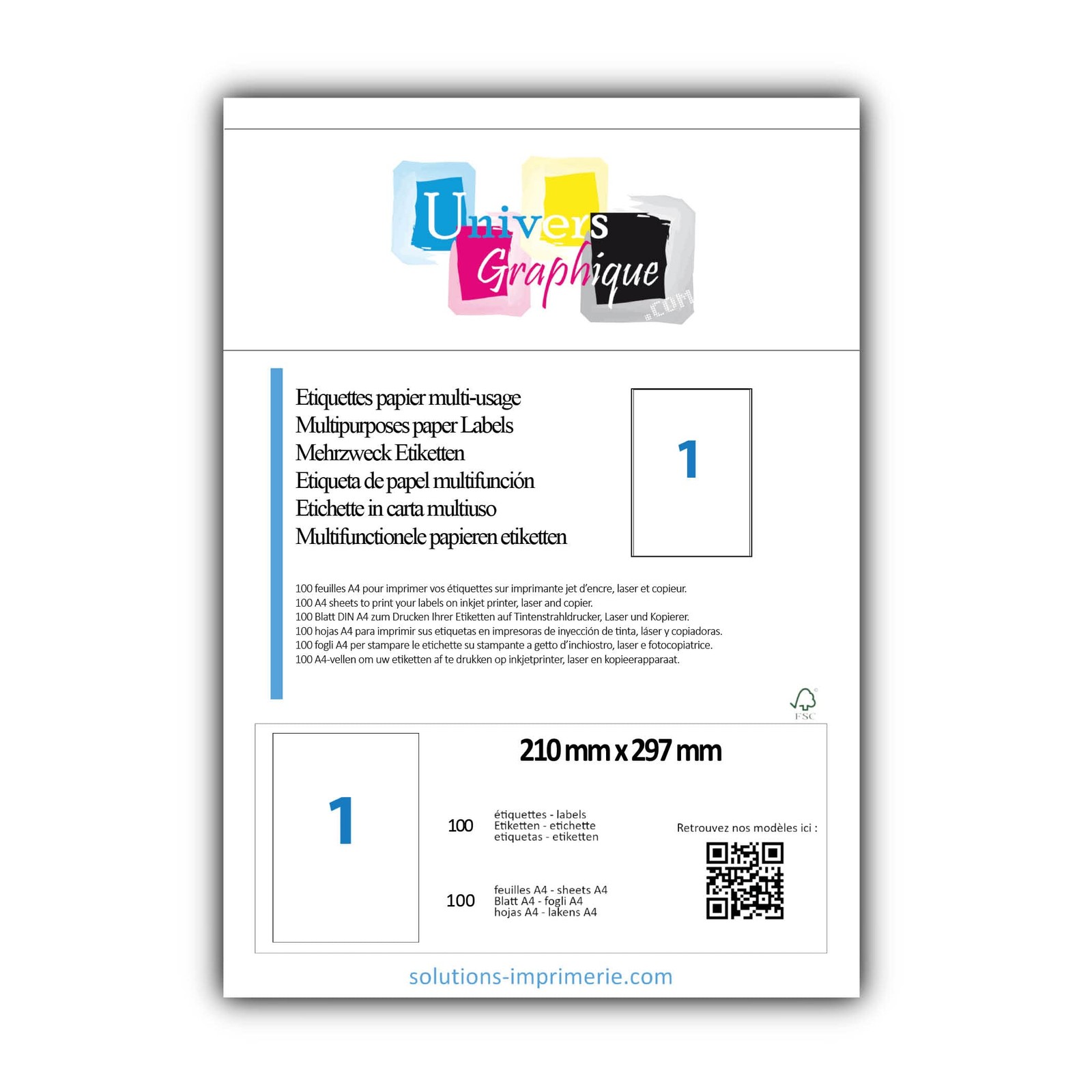 Papier autocollante A4 blanc pour créer vos étiquettes de colis et bocaux de cuisine