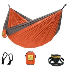 Camping Hammock – 500lbs Portable Hammock with Tree Single Orange & Grey