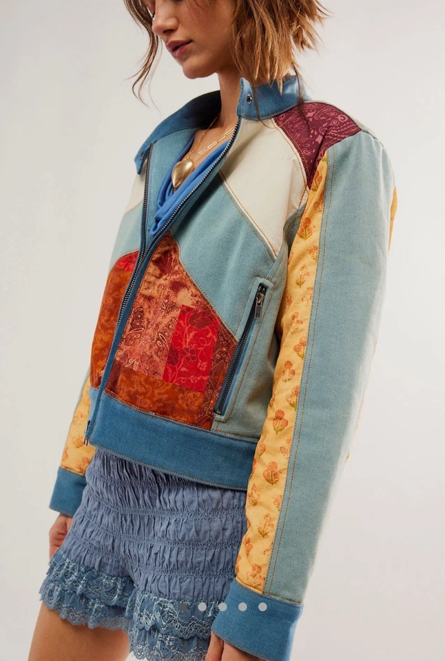 Jaqueta Free People Patchwork Extravaganza Tamanho M - Imagem 3 de 4