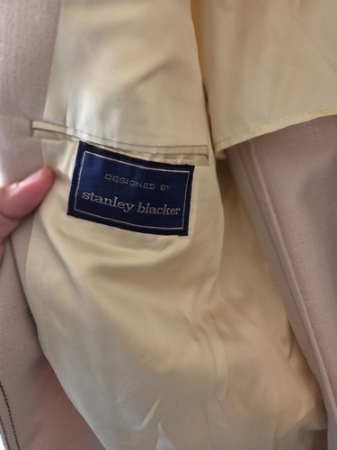 Stanley Blazer schwarz Wollmischung weiß Gr. 40 normal #S163 - Bild 4 von 5
