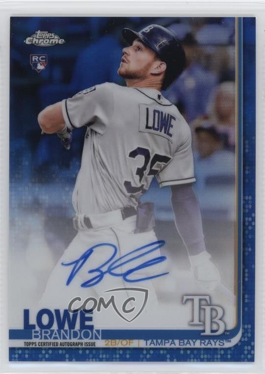 2019 Topps Chrome Rookie Auto Blue Refractor /150 Brandon Lowe #RA-BL RC
