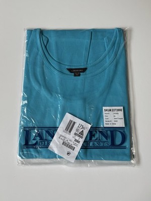 Lands End T-Shirt Gr. 2X Blue Island Türkis Scoop Weste Tank 2XL 24 26