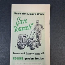 1952 Bolens Garden Tractors Walking Riding Vintage Print Ad Port Washington WI