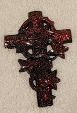 Leaves Cross Epoxy Resin Wall Hanging or Table Decor Handcr...