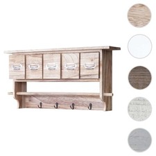 Garderobe HWC-C49, Wandregal Wandgarderobe, mit 5 Schubladen Vintage 32x65x13cm