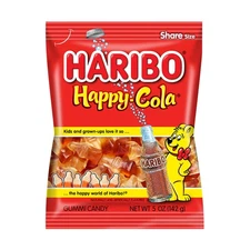 Haribo Happy Cola Gummi Candy – 5oz Peg Bags (3, 6, 9, or 12 Pack Options)