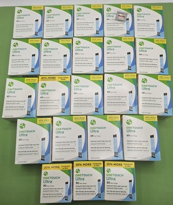 Lot Of 1230ct One Touch Ultra Test Strips (19x 60ct, 3x 30ct) Exp 10/26+++