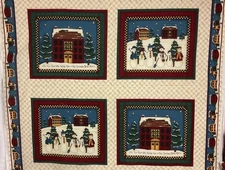 Panel -Christmas - 4 Squares  100% Cotton
