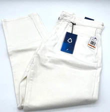 Nautica Men's Vintage Straight-Fit Stretch White Denim 5-Pocket Jeans 33 x 30