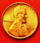 1948-S Lincoln Wheat Cent Penny GEM RED BU From an Original Bank Roll