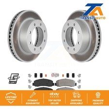 Front Coated Brake Rotor & Semi-Metallic Pad Kit For Ford F-250 Super Duty F-350