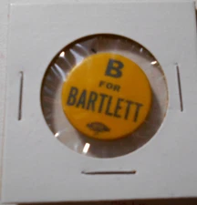 7/8" B for Bartlett unknown office and location cello pinback button