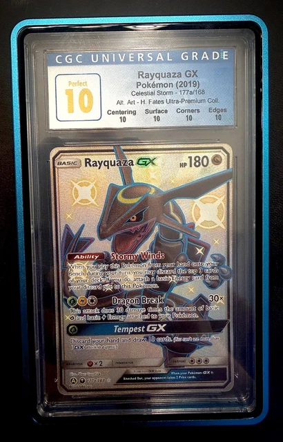 Rayquaza GX 177A/168 Alt Art Holo Promo English Pokemon PERFECT 10 POP 4🔥 