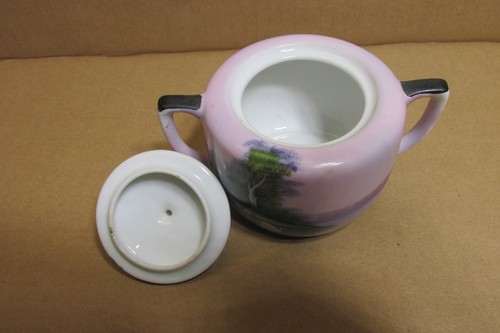 VINTAGE HAND PAINTED PORCELAIN NORITKE SUGAR CONTAINER & CREAMER - Picture 4 of 8