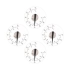  4 Stück Fensterthermometer zum Aufkleben, Temperatur innen/außen, wasserdichtes
