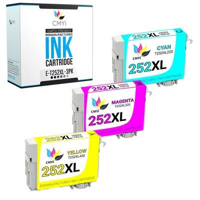 3PK CMYi Replacement 252XL Color Ink Cartridge for Epson Workforce WF7210 WF7610