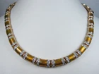 D'Orlan Gold Plated Necklace 16-17" with Swarovski Crystals & Enamel - 8899
