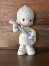 Precious Moments "Happiness Is The Lord" Boy w/Banjo #12378 W/Original Box