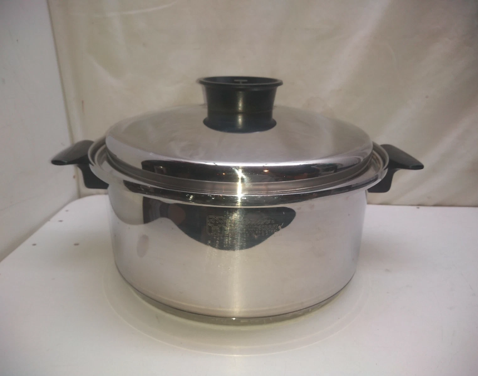 Townecraft Chef's Ware Stockpot 6.5 Qt T-304 Surgical Stainless Dutch Oven & Lid