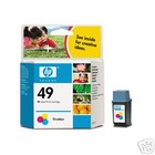 GENUINE HP 49 COLOUR CARTRIDGE BUY 2 GET 1 FREE + 2 YEARS GUARANTEE FAST POSTAGE