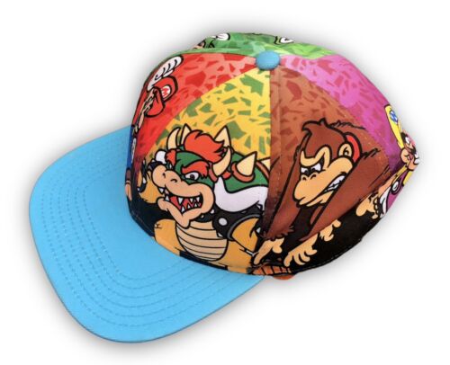 Super Mario Youth Hat (Wario Luigi Bowser Donkey Kong Yoshi) Nintendo Snap Back - Afbeelding 1 van 6