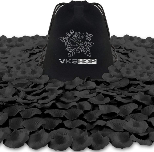 4500 Pack Black Rose Petals,Artificial Roses Flower Petals for Romantic Night,Va